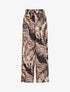 Pantalon ample à imprimé tropical - Noir - 1