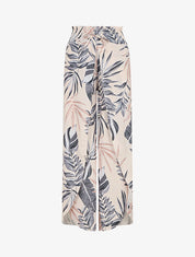Pantalon tulipe imprimé tropical à taille élastiquée - Noir - 4