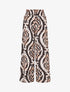 Pantalon à taille haute élastiquée imprimé abstrait - Noir - 4