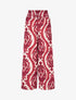 Pantalon à taille haute élastiquée imprimé abstrait - Bordeaux - 4