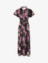 Robe chemise longue imprimé fleuri - Noir - 1