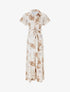 Robe chemise longue imprimé fleuri - Beige - 1