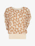 Top en voile à manches volantées imprimé fleurs - Beige - 4