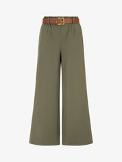 Pantalon long uni élastiqué - Kaki - 4