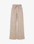 Pantalon droit taille haute élastiquée - Taupe - 1