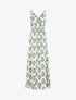Robe longue à taille élastiquée imprimé floral - Kaki - 4