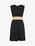 Robe unie à bande élastiquée irisée - Noir - 1
