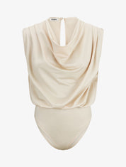 Body uni à col bénitier - Beige - 4