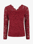 Top uni en dentelle - Bordeaux - 1