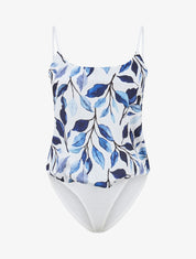 Body style caraco imprimé feuilles - Marine - 1