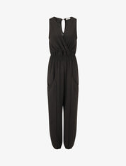 Combinaison unie coupe droite sans manches - Noir - 1