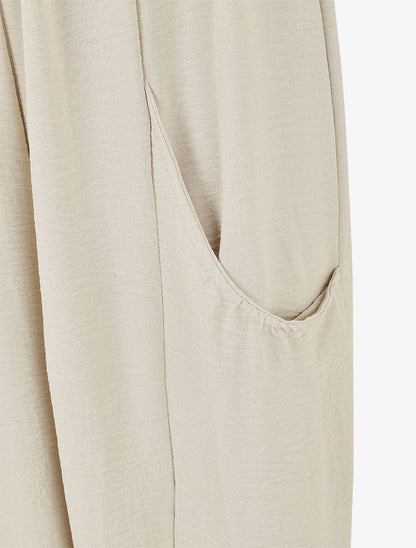 Combinaison unie coupe droite sans manches - Beige - 3