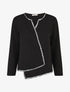 Blouse asymétrique à détail sequins - Noir - 4