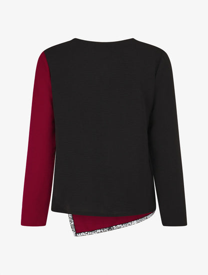 Blouse asymétrique à détail sequins - Bordeaux - 2