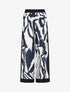 Pantalon droit taille haute imprimé graphique - Marine - 4