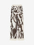 Pantalon droit taille haute imprimé graphique - Marron - 1