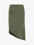 Jupe uni asymétrique effet drapé - Kaki - 1