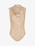 Body satiné à col bénitier - Beige - 1