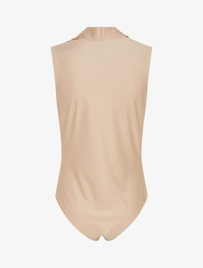 Body satiné à col bénitier - Beige - 2