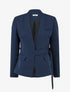 Veste droite unie à liens - Marine - 1