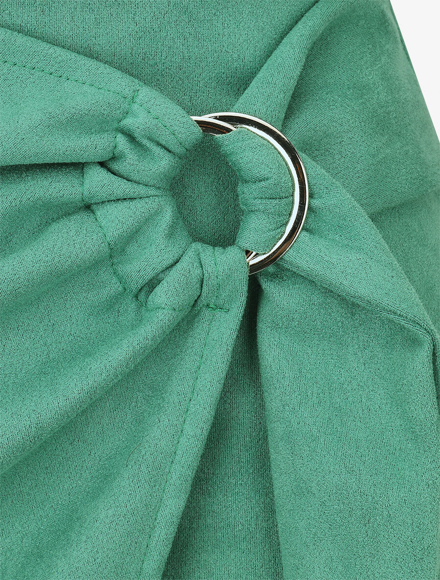 Jupe courte en suédine syle portefeuille - Vert - 3