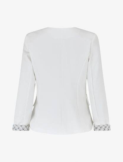 Blazer uni à 1 bouton - Blanc - 2
