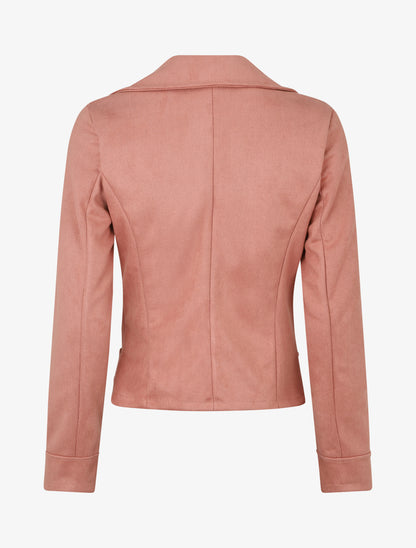 Perfecto en suédine à poches zippées décoratives - Rose - 2