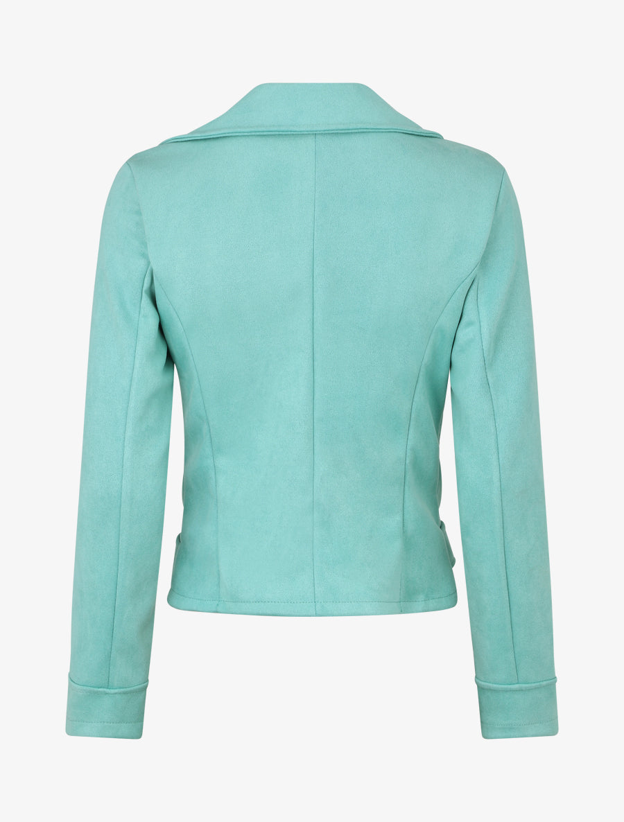 Perfecto en suédine à poches zippées décoratives - Turquoise - 2