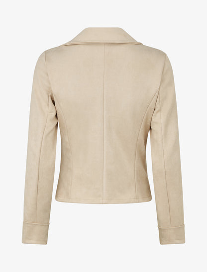 Veste en suédine style perfecto - Beige