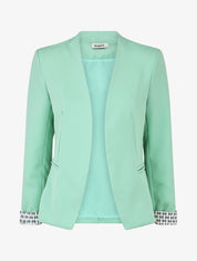 Veste droite à épaulettes - Vert menthe - 1