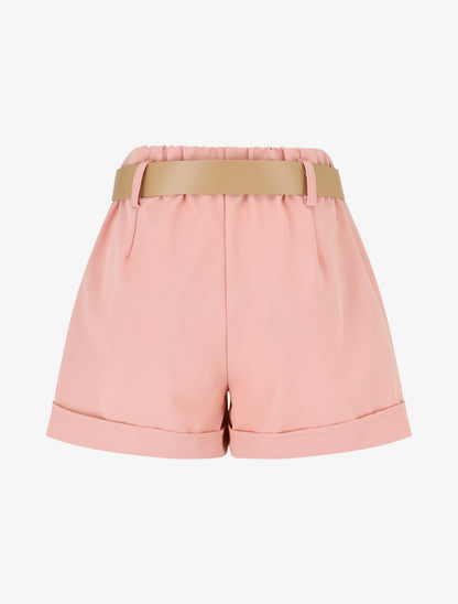 Short taille haute uni coupe droite - Rose - 2
