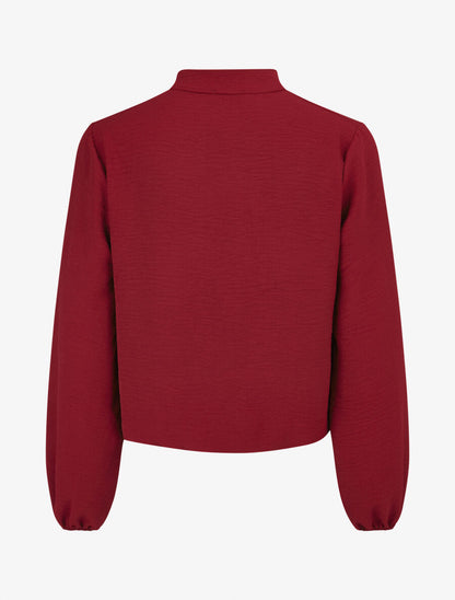 Blouse à détail crochet - Bordeaux - 2