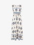 Robe élastiquée à imprimé ikat - Marine - 1