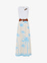 Robe longue imprimé palmiers et col à sangle - Bleu ciel - 1