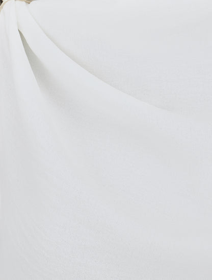 Top uni à empiècement bijou - Blanc - 3