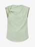 Top uni à empiècement bijou - Vert anis - 1