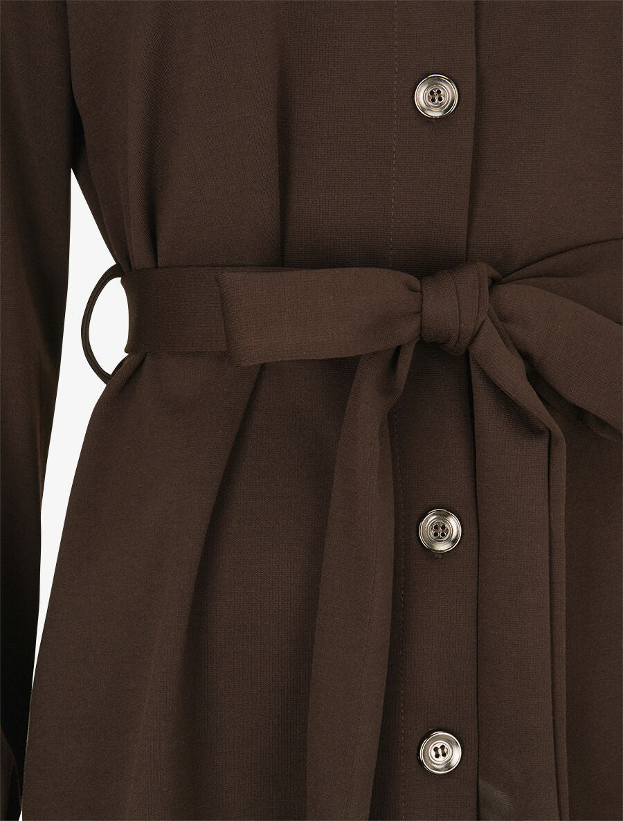 Chemise classique et ceinturée - Marron - 3