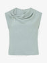 Top boule sans manches à col drapé - Vert d&