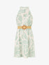 Robe imprimé abstrait à col américain - Vert clair - 1