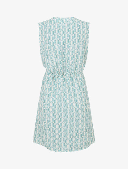 Robe mi-longue cintrée imprimé graphique - Vert clair - 2