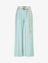 Pantalon uni à taille élastiquée - Vert d&