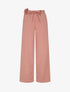 Pantalon droit taille haute à ceinture fleurie - Rose - 1