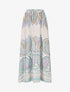 Jupe effet satiné imprimé foulard - Violet - 1