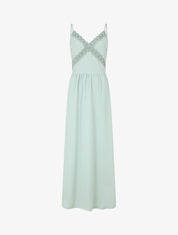 Robe longue à dos élastiqué - Vert d&