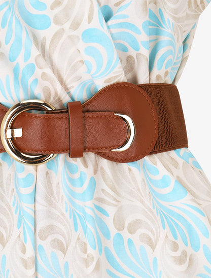 Combishort élastiqué à imprimé foulard - Turquoise - 3