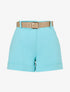 Short ceinturé à imprimé chevron - Turquoise - 1