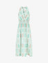 Robe dos nu imprimé graphique - Vert d&