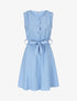Robe mi-longue coupe évasée - Bleu ciel - 1