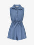 Combishort évasé style chemise - Bleu - 1