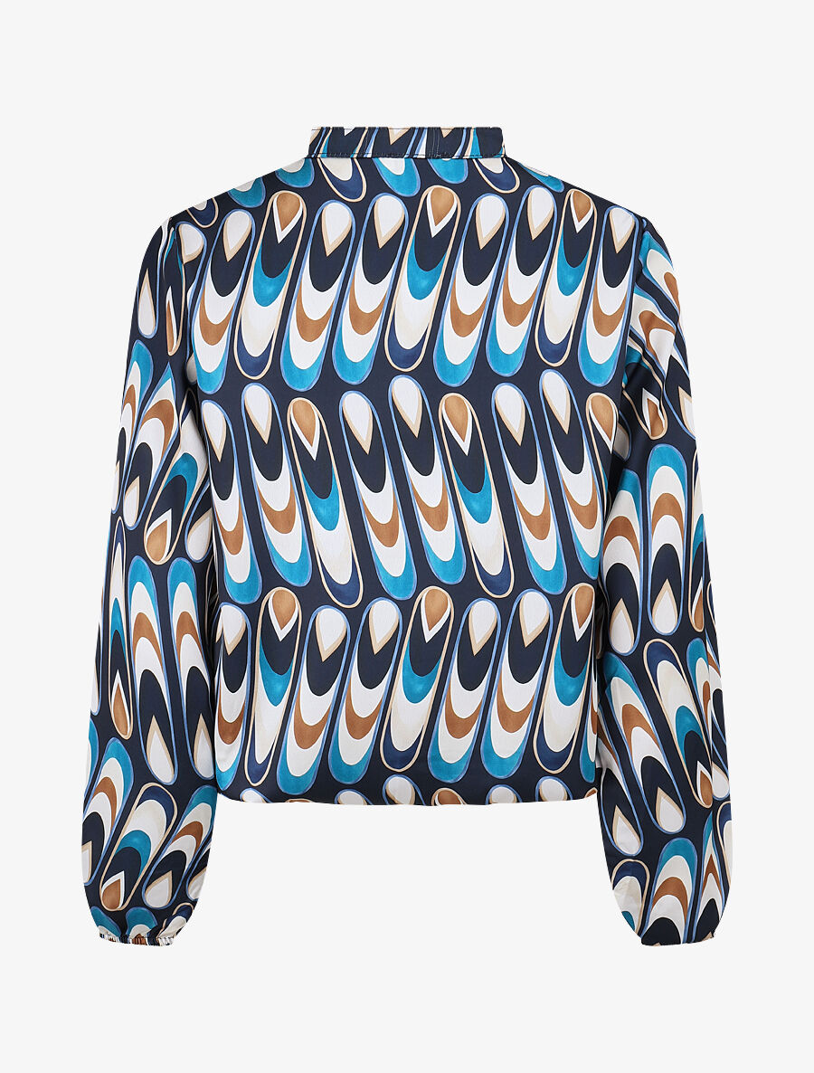 Blouse imprimé graphique - Marine - 2